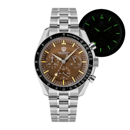 Watchdives WD1863 Chronograph Watch VK63 Quartz Movement Bubble Sapphire Crystal 10Bar Waterproof Luminous 39mm Vintage Watches