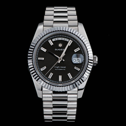 2023 New Sugess Watch of Men 40mm Day Date Automatic Dandong SL3034 Movement Retro Mechanical Wristwatch Sapphire Glass Golden