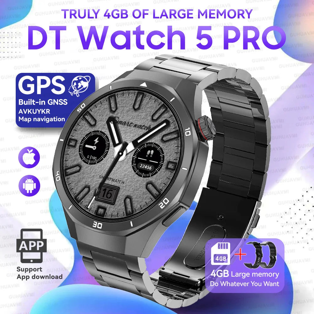 Urban Gear  2025 New Watch DT5pro Smart Watch Men 4GB Memory GPS Google Maps App Store Video