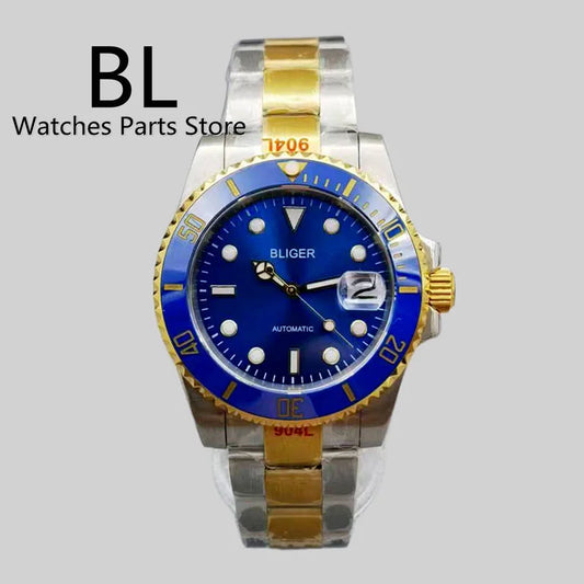 BLIGER 40mm Luxury Diver sapphire crystal
