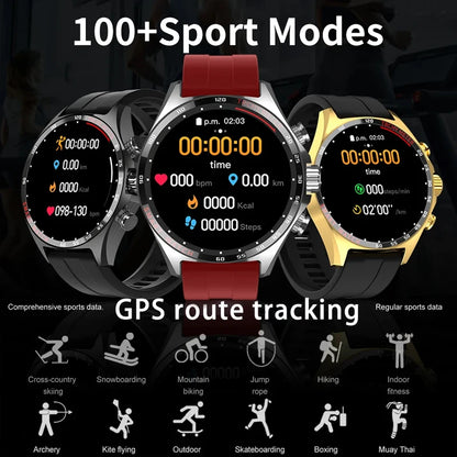 Silver Gold Stainless Steel Color Smart Watch 1.58 Inch Bt Call Nfc Wireless Charging Smartwatch