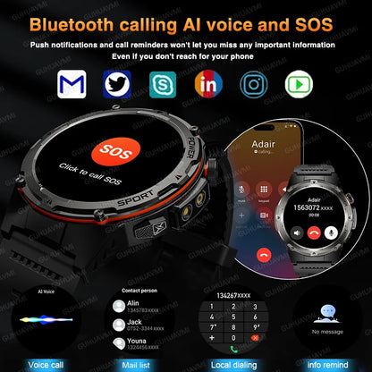 2025 New T-Rex 3 GPS Track Smart Watch Men 3ATM Waterproof UV Infrared 1.39-inch NFC Bluetooth Call Heart Rate Sport Smart Watch