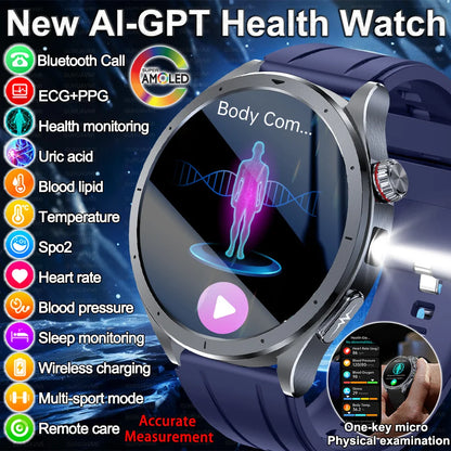 2025 AI Health Smartwatch Body Fat ECG PPG BP SpO₂