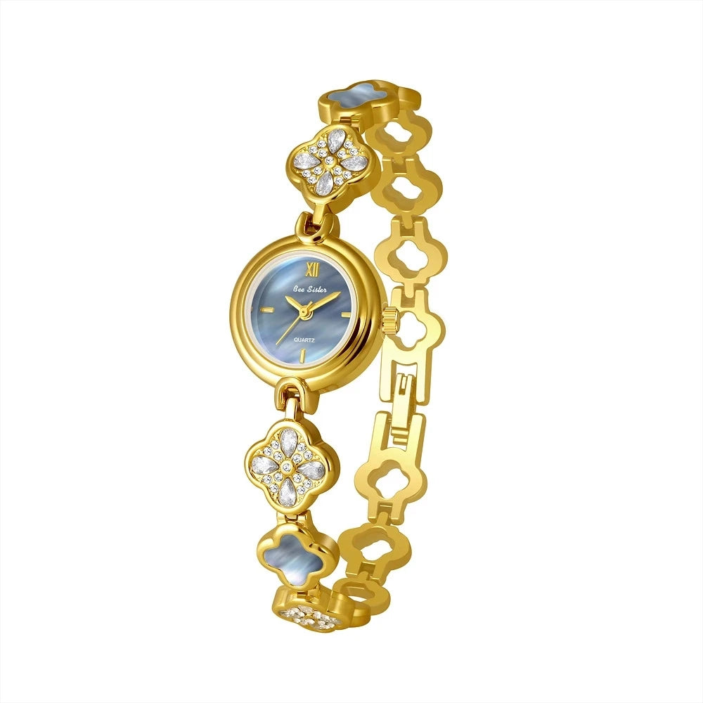 Bee Sister High-end Quartz Ladies Watches Natural Colored Shell Bracelet Women Wristwatches Elegant Temperament Woman Watch New