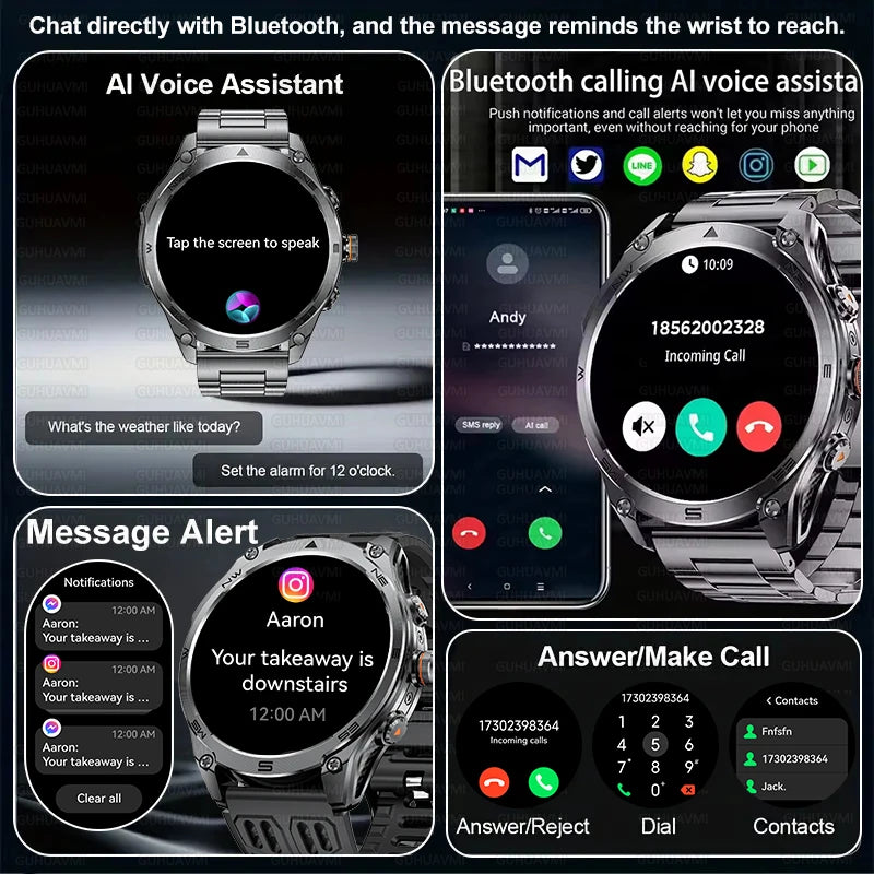 New TREX3 Military 1.75inch HD SmartWatch Men 10ATM