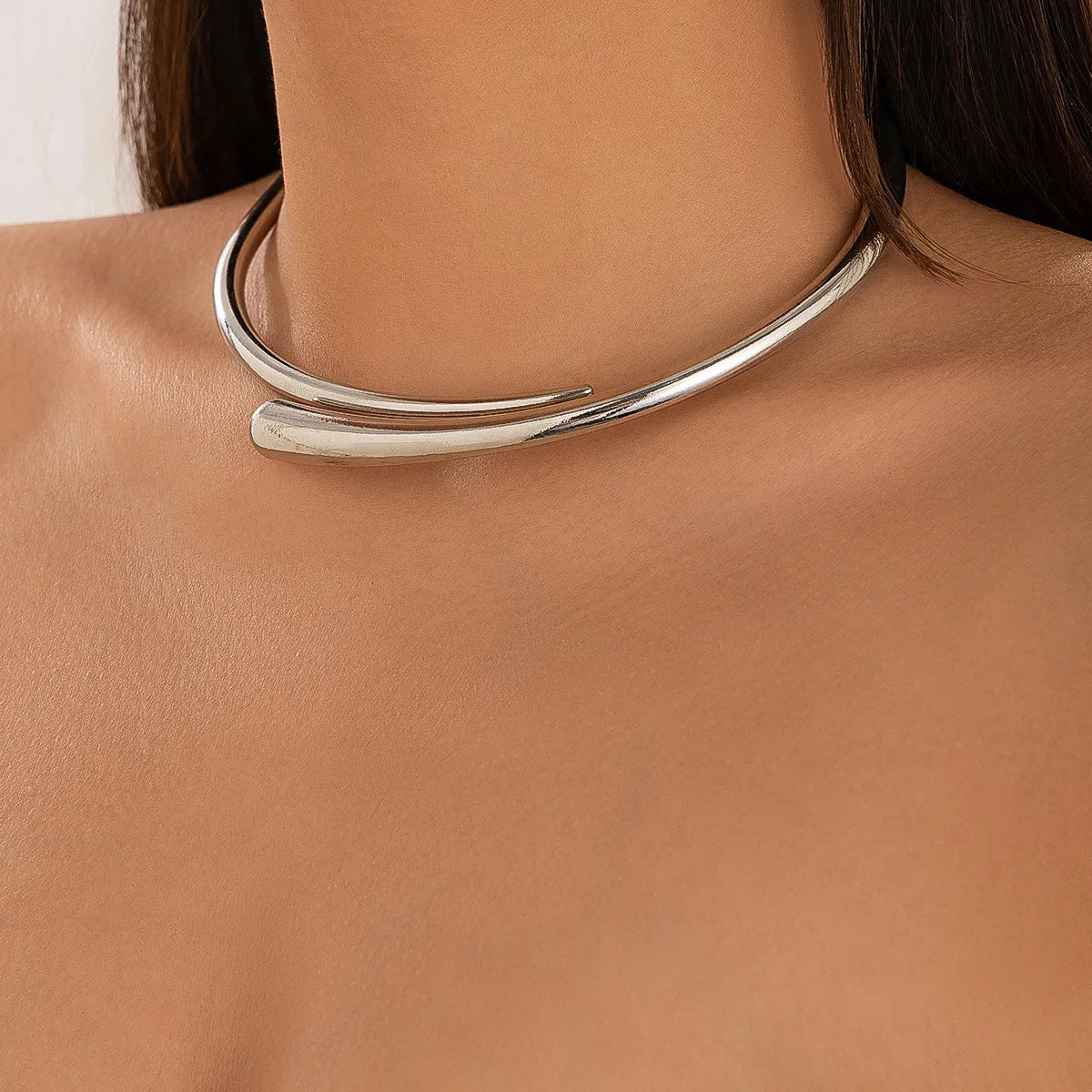 KMVEXO Irregular Water Drop Open Torques Choker Necklace Bracelet Set Women Adjustable Collar Necklaces Goth Grunge Jewelry Sets
