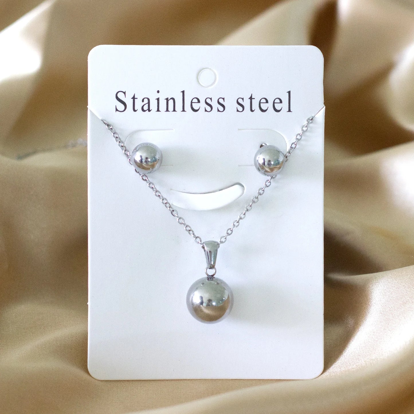 LUXUKISSKIDS Fashion Cubic Love Heart Necklace Earrings Bracelets Stainless Steel Minimalist Jewelry Set Women/Girls Accesories