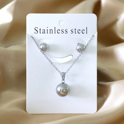 LUXUKISSKIDS Fashion Cubic Love Heart Necklace Earrings Bracelets Stainless Steel Minimalist Jewelry Set Women/Girls Accesories