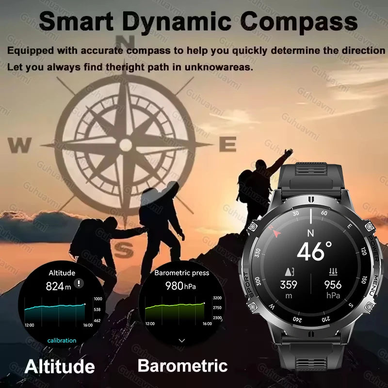 Outdoor Military Smartwatch — 1.73 AMOLED 10 ATM 1000 mAh