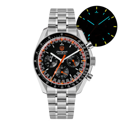 Watchdives WD1863 Chronograph Watch VK63 Quartz Movement Bubble Sapphire Crystal 10Bar Waterproof Luminous 39mm Vintage Watches
