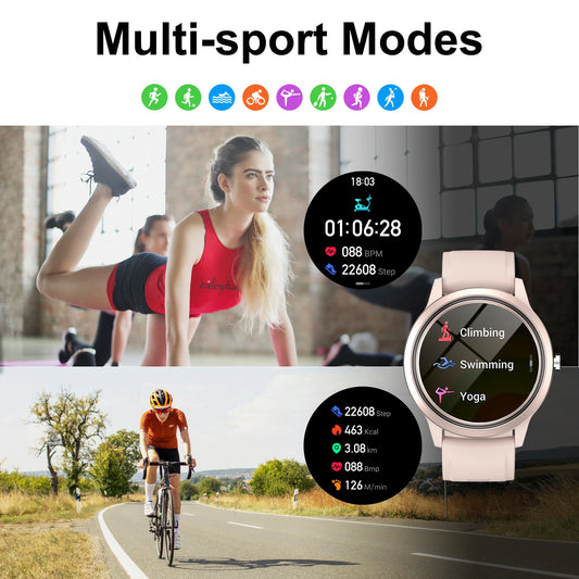 EIGIIS New Smart Watch 1.32"Sports for Men Women Fitness Tracker with Heart Rate/Sleep Monitor/Pedometer Waterproof Smart Watch