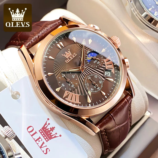 Urban Gear  Men’s Luxury Quartz Watch – Waterproof, Leather Strap