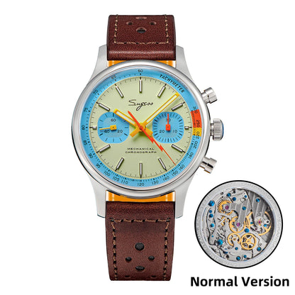 Sugess Men Mechanical Chronograph Seagull ST19