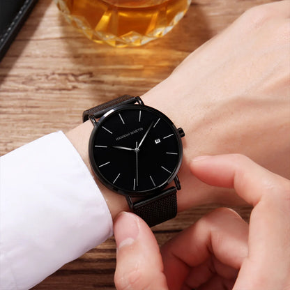 Urban Gear Co Prestige – Golden Black Ultra-Thin Men’s Quartz Watch